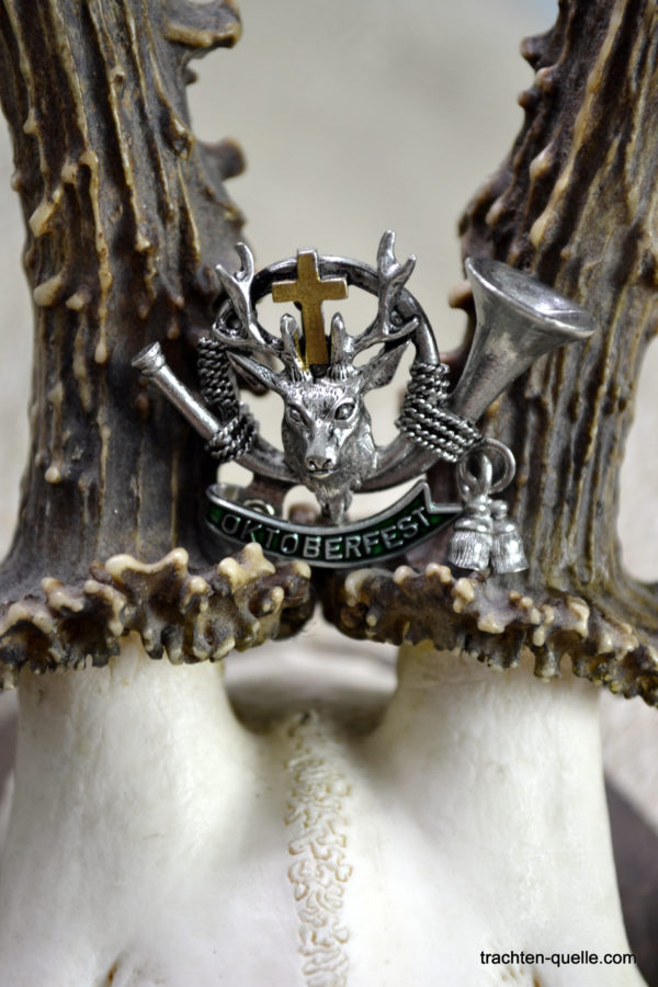 Hat or Lapel Pin Oktoberfest Horn with Deer