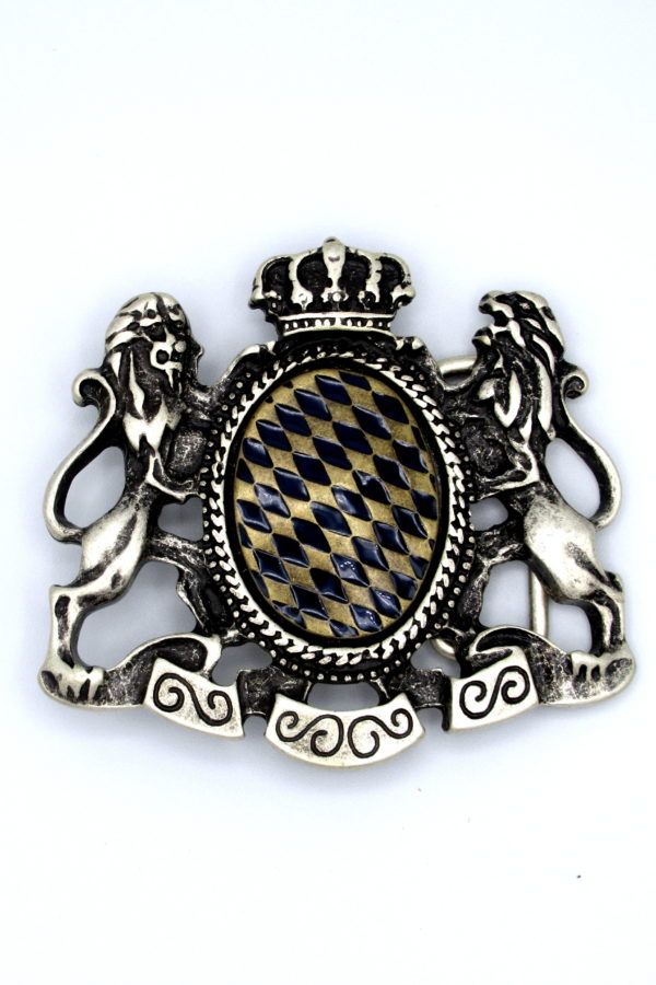 Belt Buckle Large Bavarian Crest with Enamel