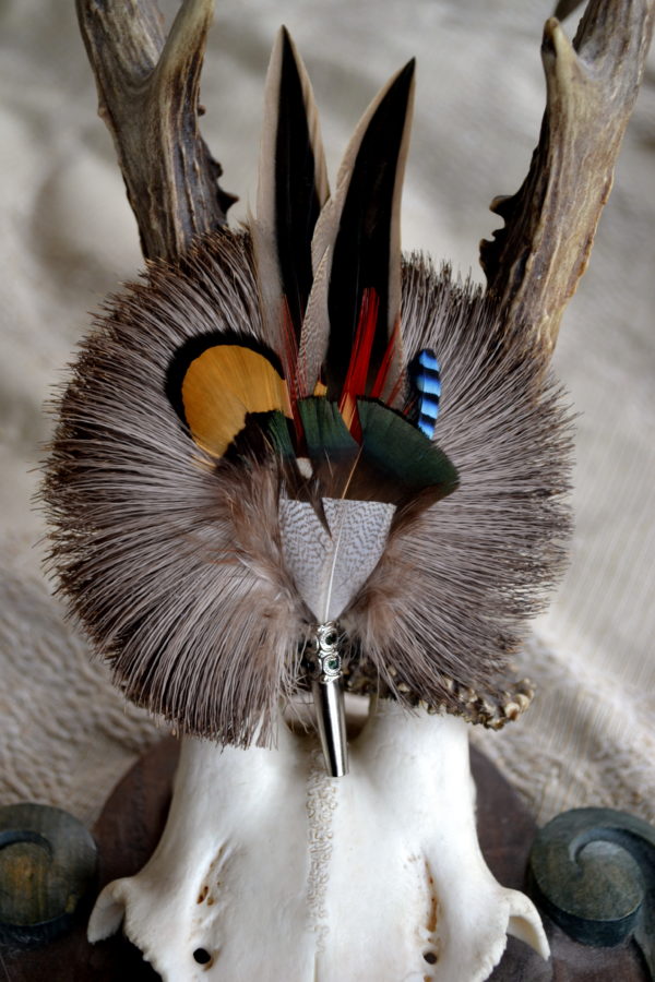 Hat Pin Radl with Game Bird Feathers