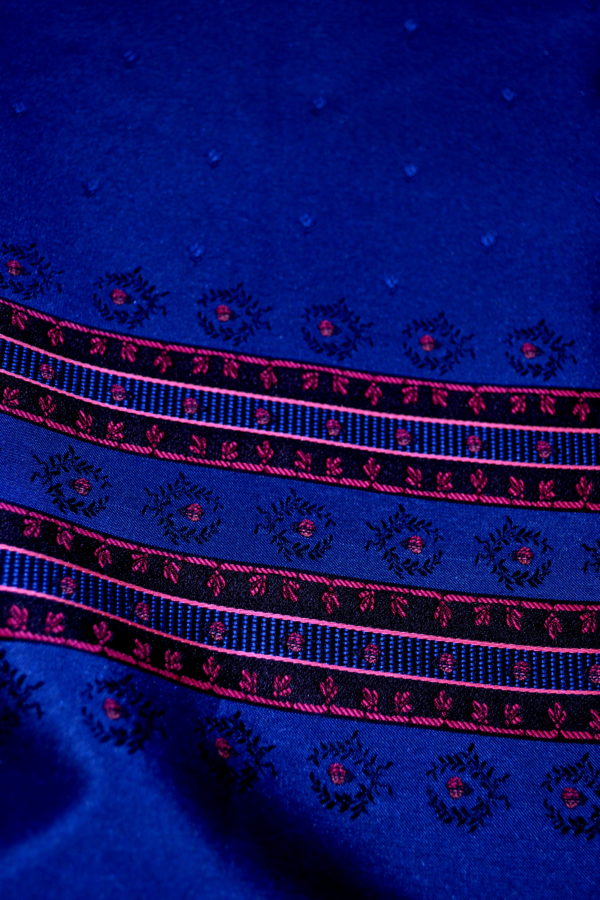 Fabric Panel for Dirndl Apron Blue and Fuchsia