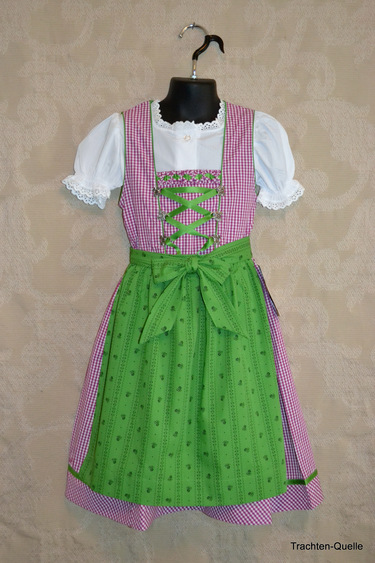 Girls' Dirndl Magenta & Green