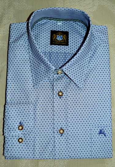 Men's Upscale Casual Shirt Dot Print Navy Blue