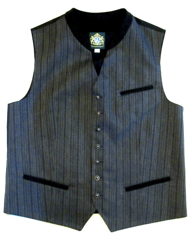Men's Vest Markus Charcoal Black Pinstripe