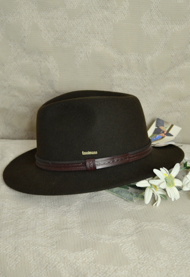 Hat Packable with Suede or Leather Band Grey, Olive, Black, Brown