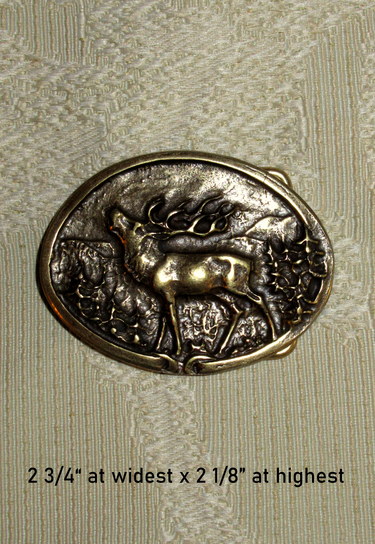 Belt Buckle Oval Bronze with Stag