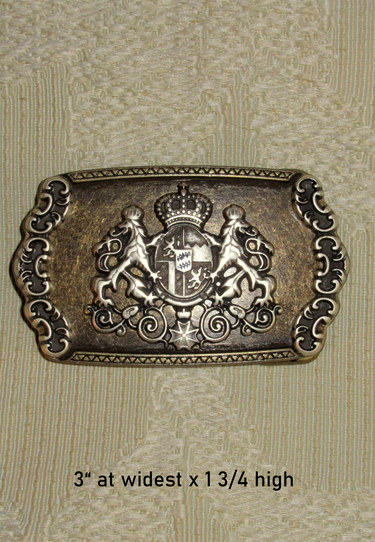 Belt Buckle Bronze with Black Steel Coat of Arms