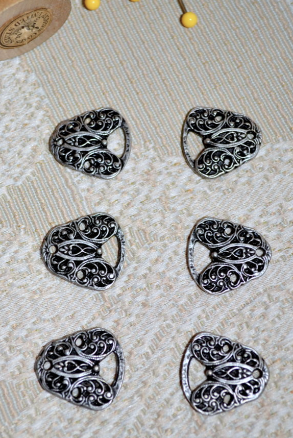 Dirndl Bodice Hooks Scrollwork Butterfly Set of 10