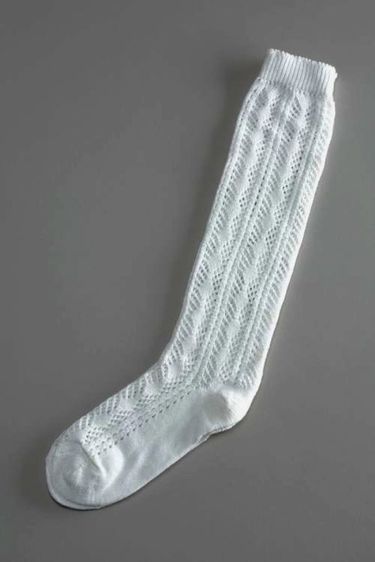 Girls' white crocheted socks