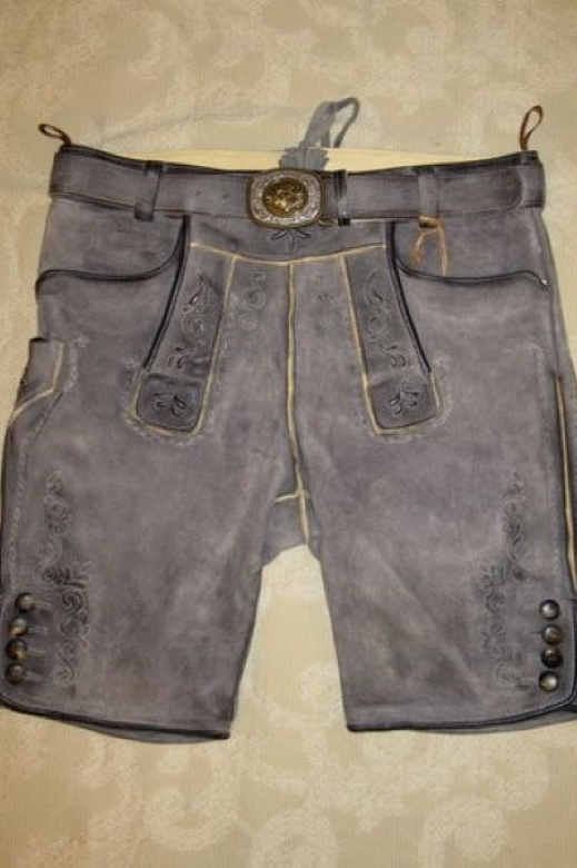Men's Premium Quality Lederhosen Hartmut Grey