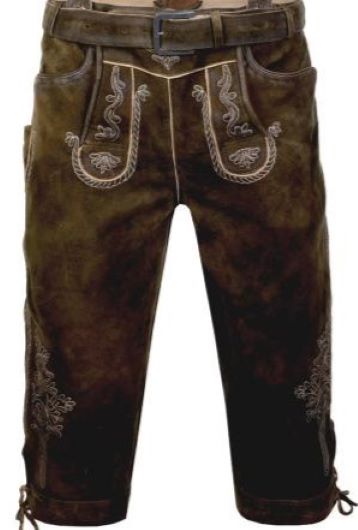 Men's Lederhosen Schorschi Dark Brown with Suspenders and Belt