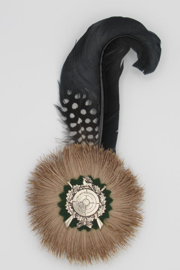 Hat Pin Deer Hair Radl with Curled Feather