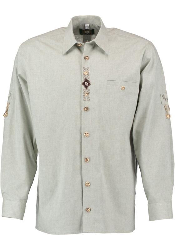 Men's Trachten Shirt with Front Detail Sage Green