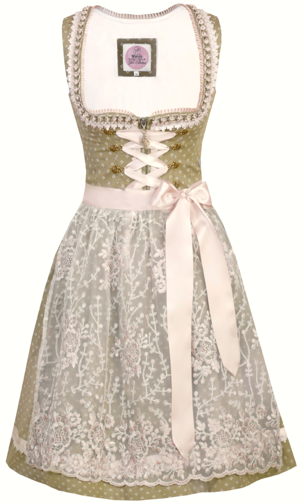 Dirndl Lea Olive Green and Taupe by Marjo