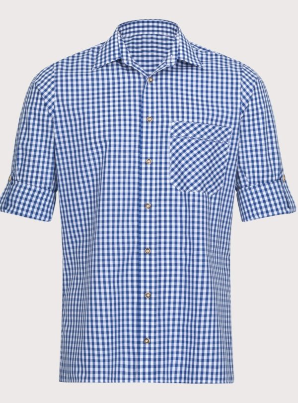 Men's Trachten Shirt Traditional Check Navy