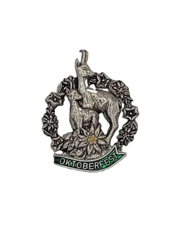 Oktoberfest Pin Two Gams with Edelweiss