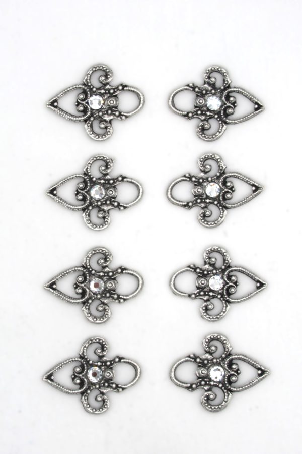 Dirndl Bodice Hook Victorian Heart Clear Rhinestone