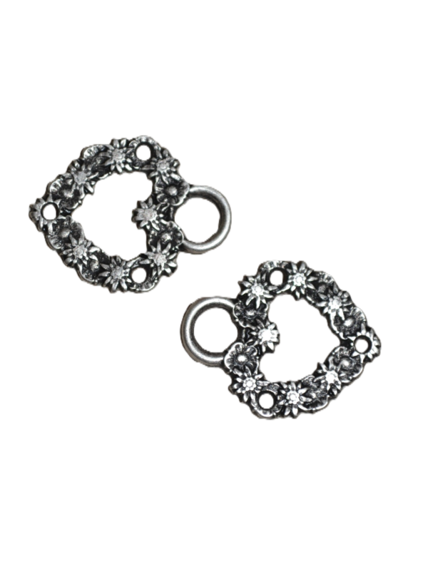 Dirndl Bodice Hooks Floral Hearts