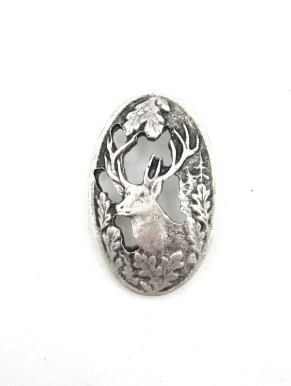 Hat Pin Oval Framed Stag