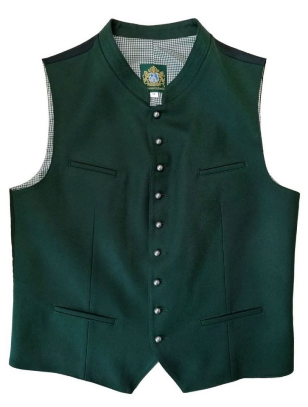 Men's Loden Trachten Vest Dark Green