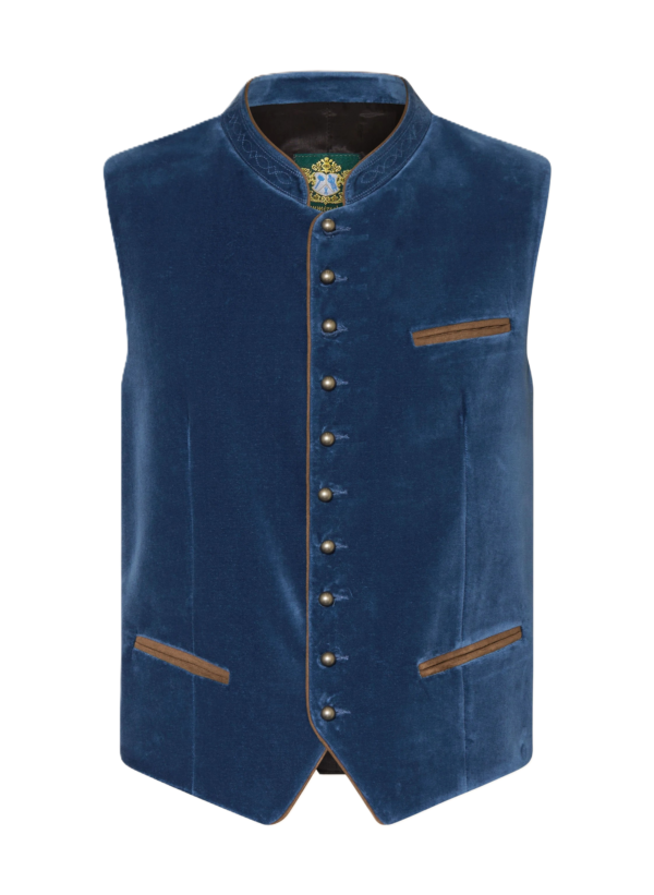 Men's Trachten Vest Albrecht Smoky Blue Velvet by Hammerschmid