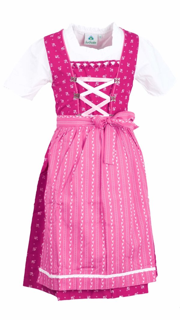 Girls' Dirndl Fuchsia and Pink (also in Infant & Toddler Sizes)