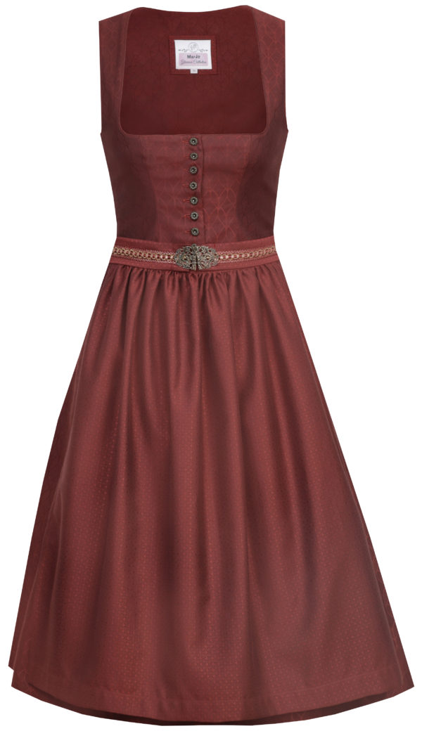 Dirndl Amerang Mahogany Red by Marjo Mid-Calf Length Plus Size