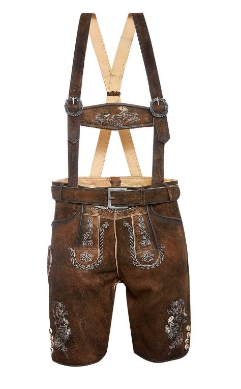 Men's Lederhosen Short Carl with Suspenders