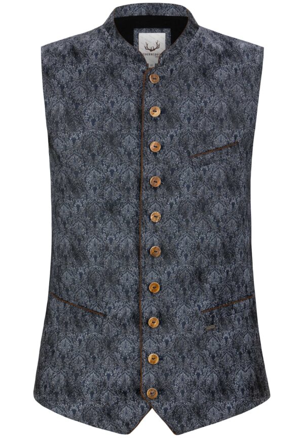 Men's Vest Christiano Grey-Blue Brocade
