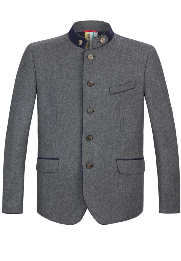Men's Jacket Luciano Grey Navy with Tab Collar