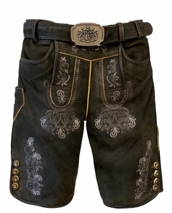 Men's Lederhosen Rosenheim Dark Brown Distressed