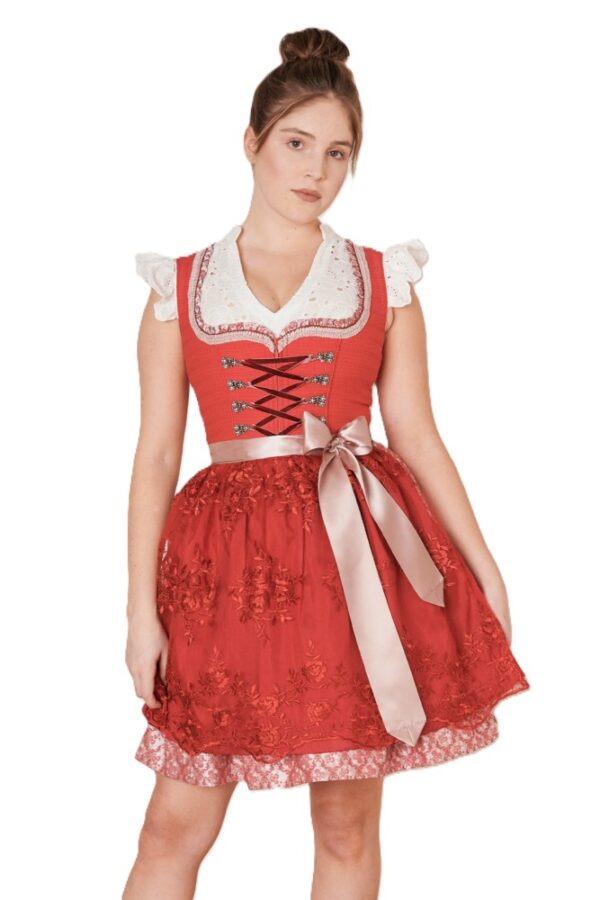 Dirndl Nakita Red Petite/Mini Length by Kruger