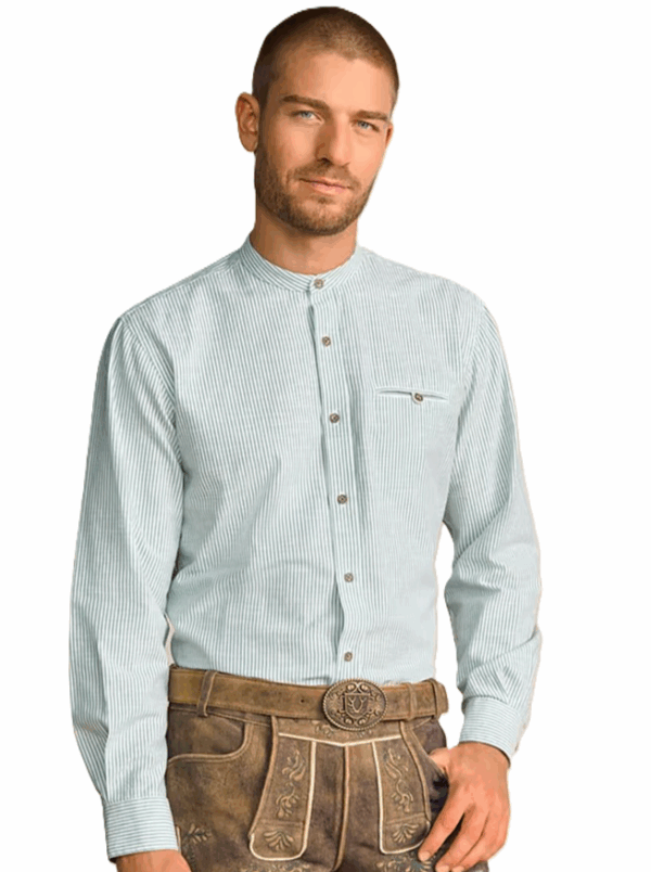 Men's Round Collar Traditional Trachten Marcin Shirt by Krueger