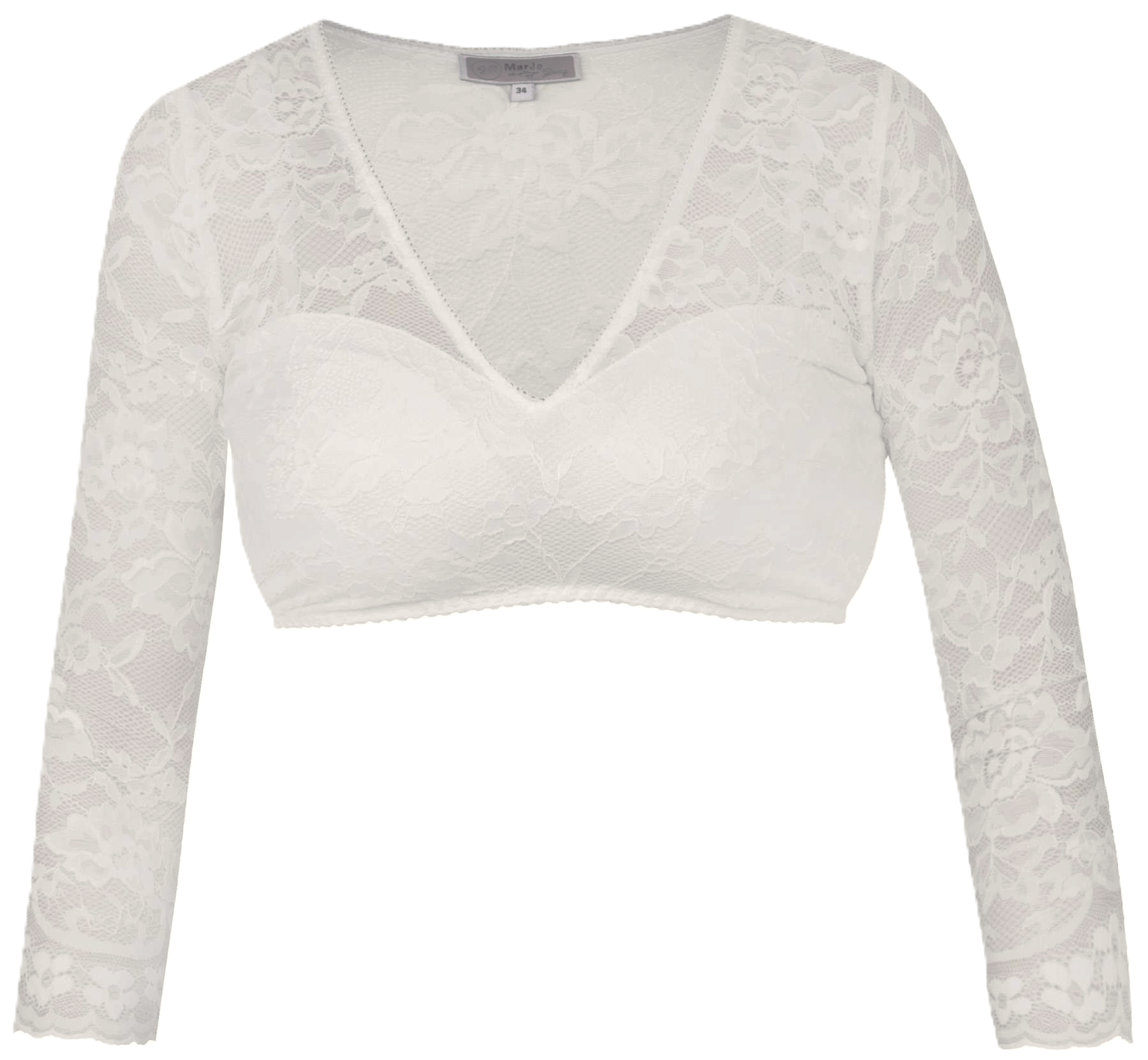 Dirndl Blouse Zeil 3/4 Length Sleeve Off White or Black by Marjo
