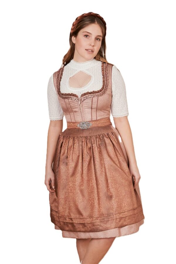 Dirndl Zafina Rosewood/Terracotta by Kruger  Size EU48/US18