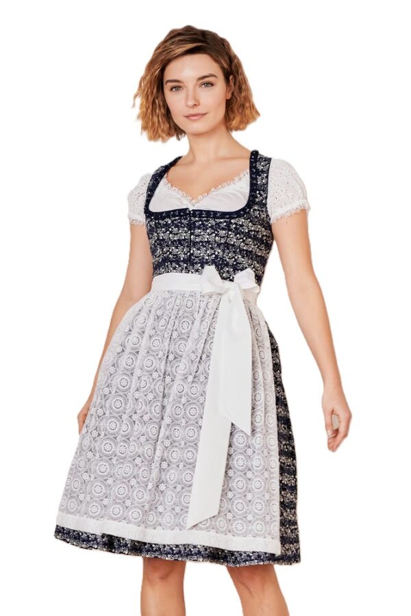 Dirndl Minna Navy and White by Kruger