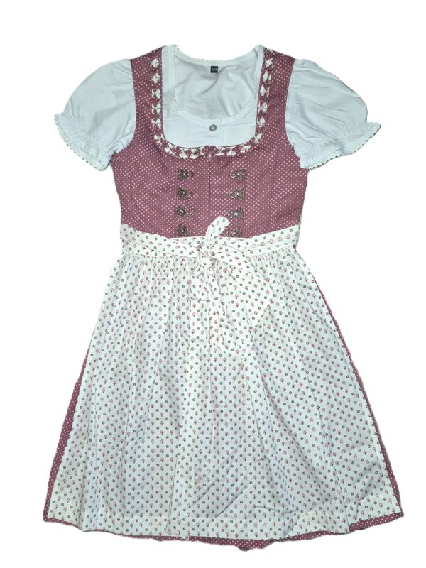 Girl's Two-Piece Dirndl Outfit "Barbie" Old Rose Pink