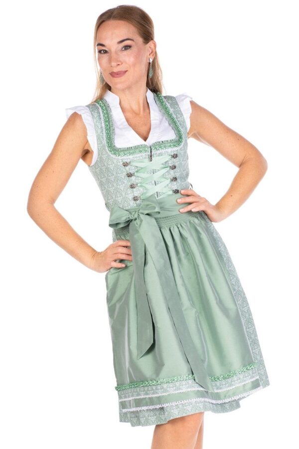 Dirndl Liebenfels Jade Green and White Print by Marjo