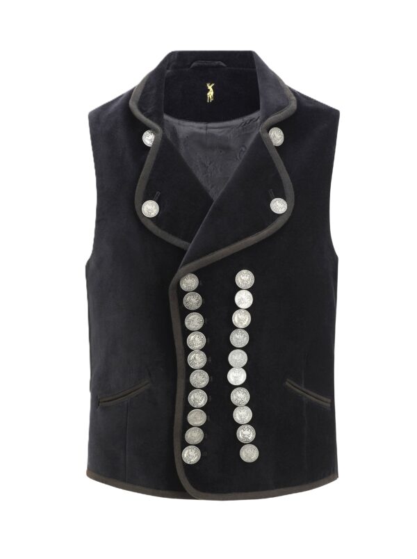 Trachten Vest Wolf Black Velvet