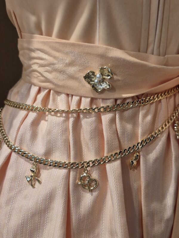 Chain Belts for Dirndls Gold Finish Swag with Charms