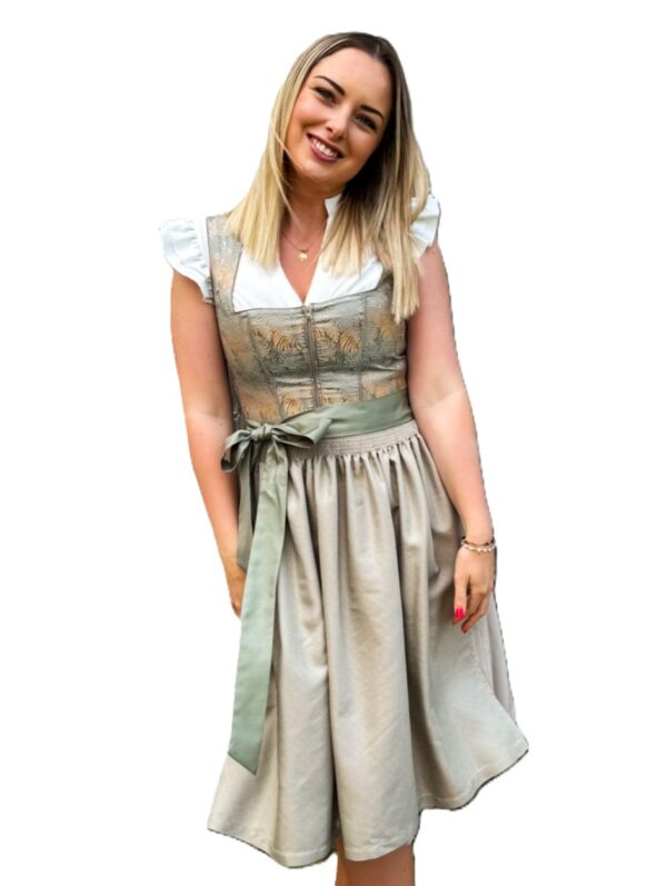 Dirndl Bella Green and Taupe by Bergweiss Size EU 40/US 10 only