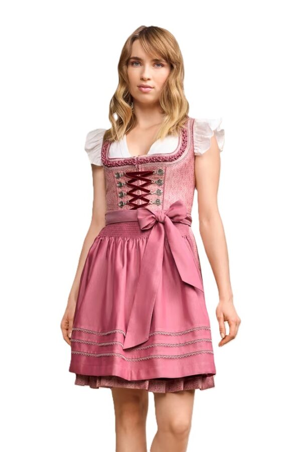 Dirndl Jomana Soft Raspberry Pink by Kruger - Short Length
