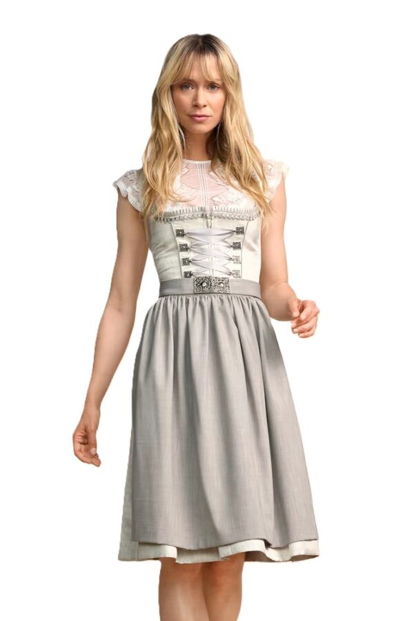 Dirndl Nieves Ivory with Grey by Kruger  Size 2 only.