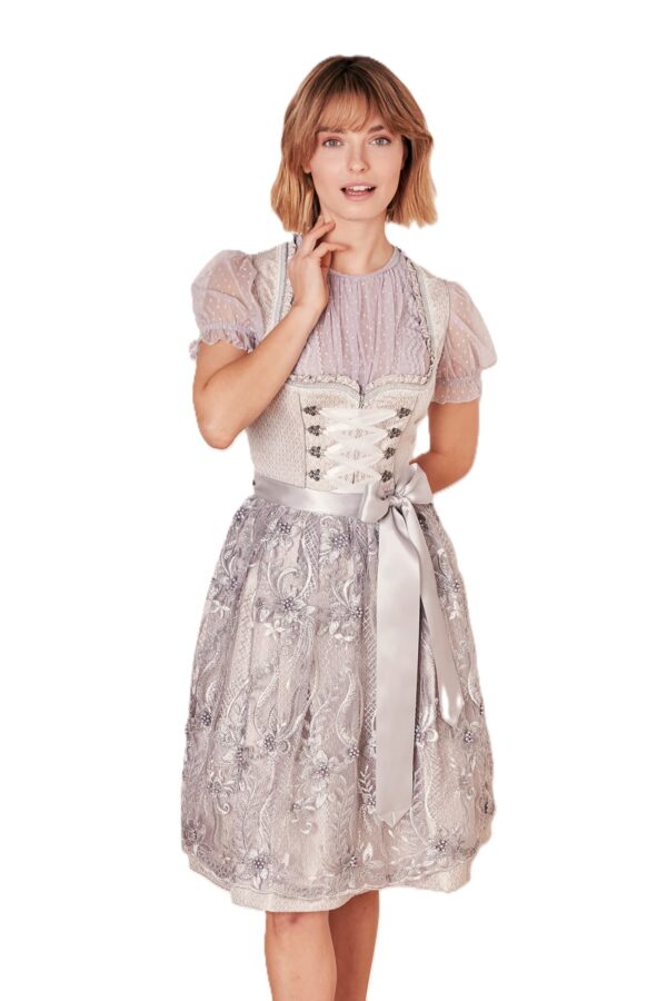 Dirndl Karlotta Taupe and Grey by Kruger